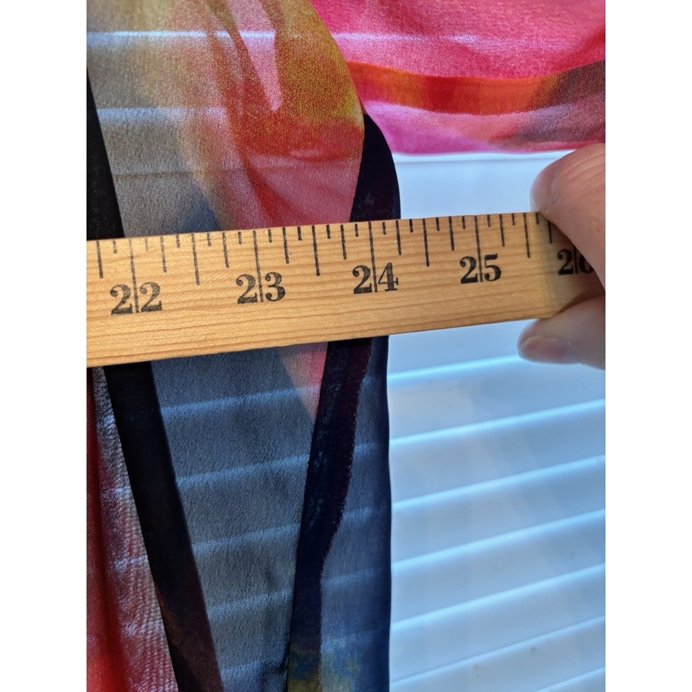 CLARA SUN WOO Tunic XL Abstract Semi Sheer Tuxedo Hem Artsy - Picture 3 of 9
